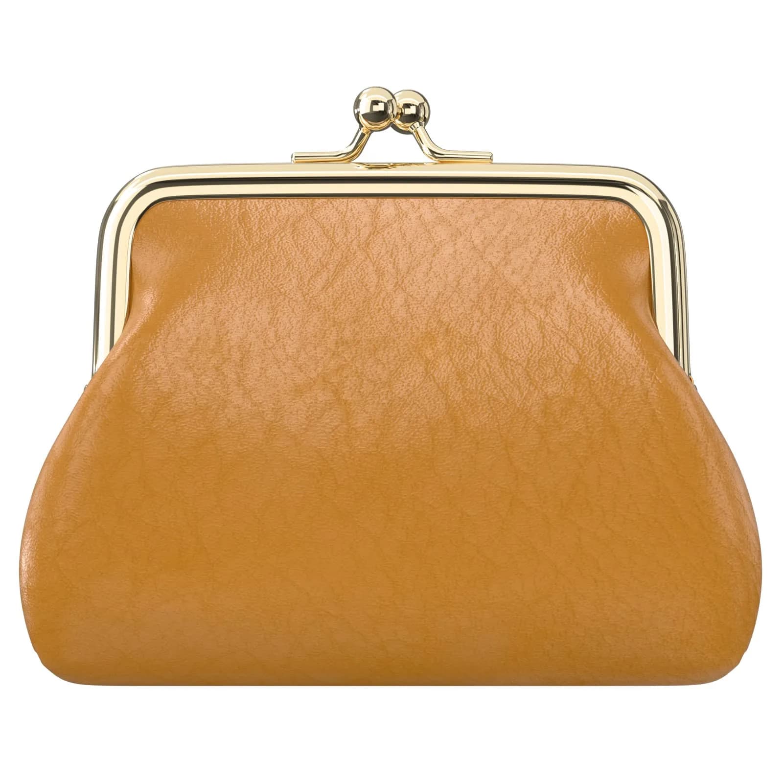 Nipichsha PU Leather Coin Purse Small Wallet with Kiss Lock Clasp, 13.5cm (5.3 Inch) | Holds Coins, Cards, and Small Essentials — Brown