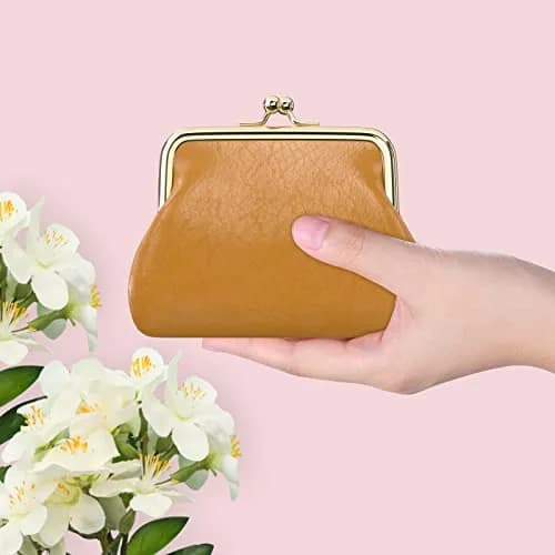 Nipichsha PU Leather Coin Purse Small Wallet with Kiss Lock Clasp, 13.5cm (5.3 Inch) | Holds Coins, Cards, and Small Essentials thumbnail 2