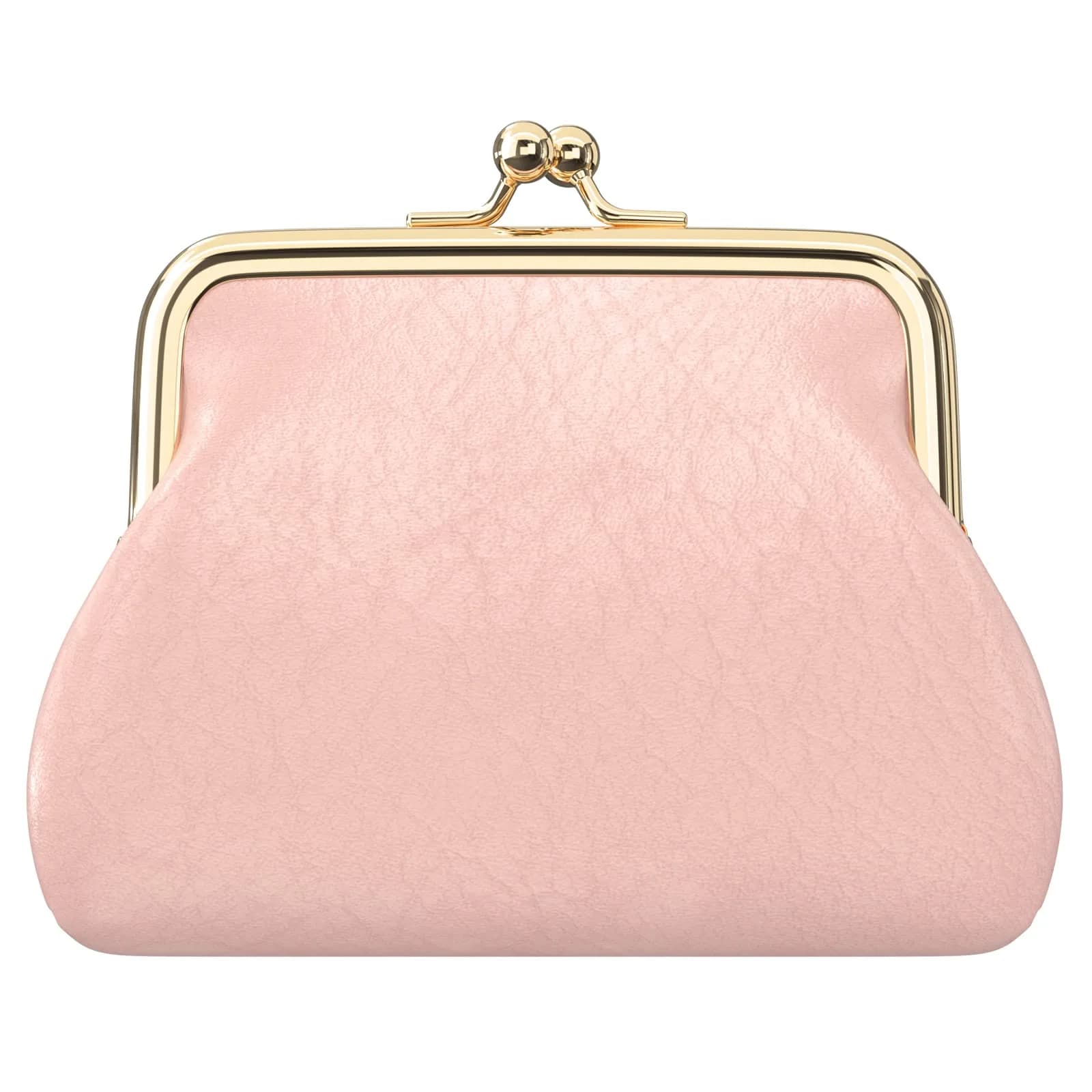 Nipichsha Coin Purse Pink | PU Leather Wallet with Kiss Lock (5.3 x 4.5 inch) — Pink