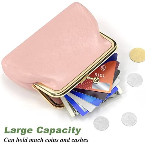 Nipichsha Coin Purse Pink | PU Leather Wallet with Kiss Lock (5.3 x 4.5 inch) thumbnail 5