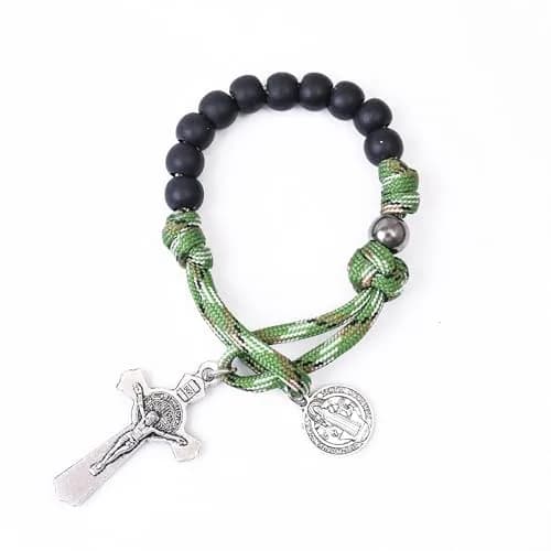 Nazareth Store One Decade Paracord Rosary 28.5cm (11.22") with St. Benedict Medal & Cross | Pocket Travel Rosary thumbnail 1