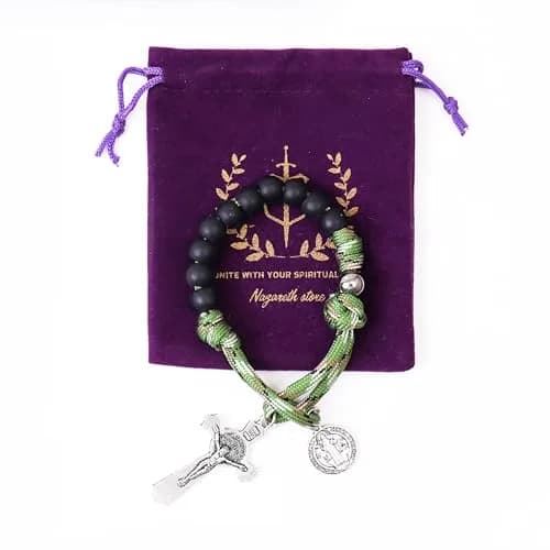Nazareth Store One Decade Paracord Rosary 28.5cm (11.22") with St. Benedict Medal & Cross | Pocket Travel Rosary thumbnail 4