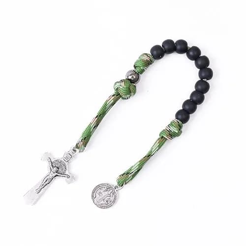 Nazareth Store One Decade Paracord Rosary 28.5cm (11.22") with St. Benedict Medal & Cross | Pocket Travel Rosary thumbnail 5