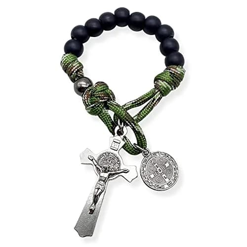 Nazareth Store One Decade Paracord Rosary 28.5cm (11.22") with St. Benedict Medal & Cross | Pocket Travel Rosary thumbnail 8