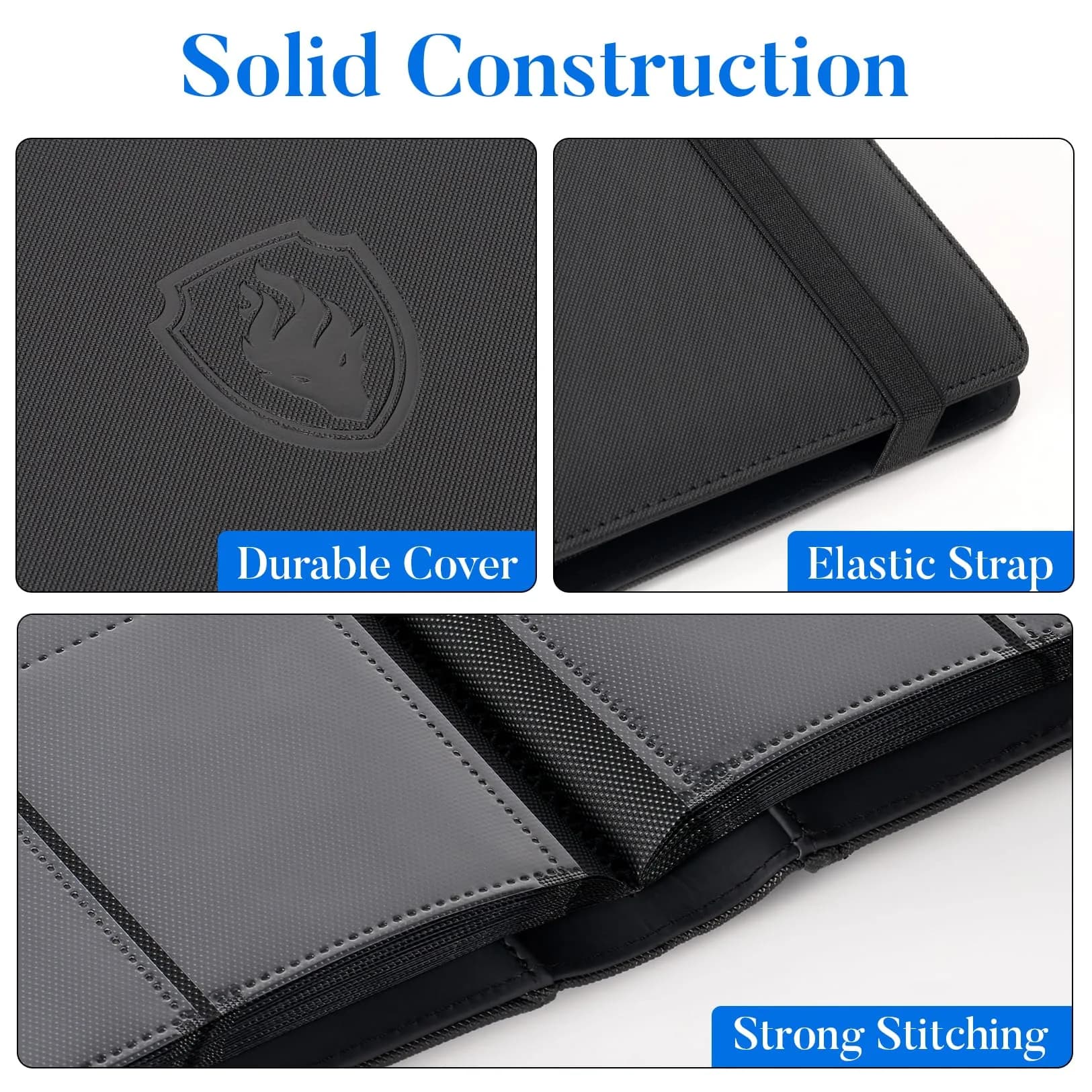Fabmaker 360 Pocket Card Binder for Trading Cards, Black | Large Capacity Archival Safe Display Album - view 2