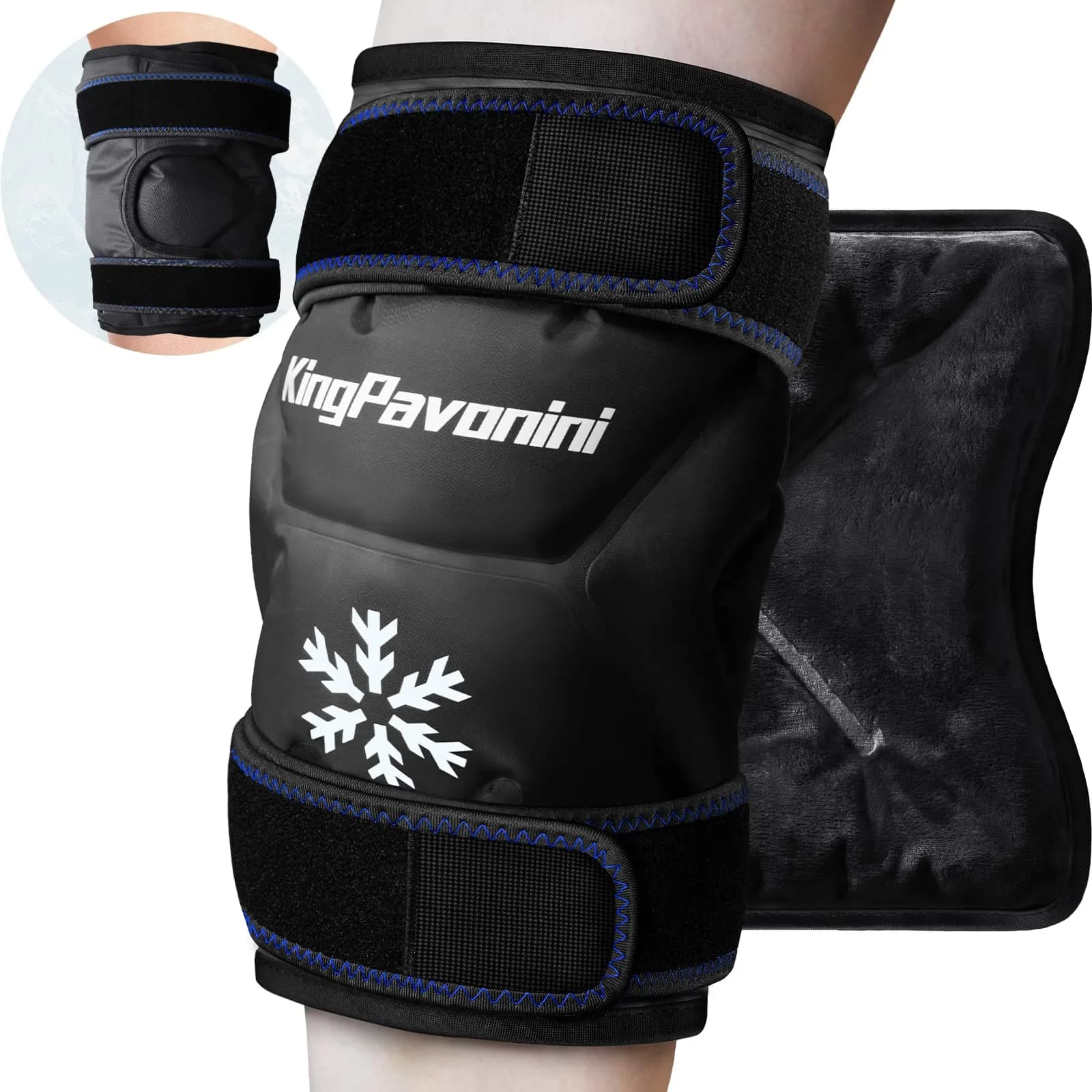 KingPavonini XXL Knee Ice Pack Wrap Around Entire Knee | Large Cold Therapy for Pain Relief & Swelling thumbnail 1