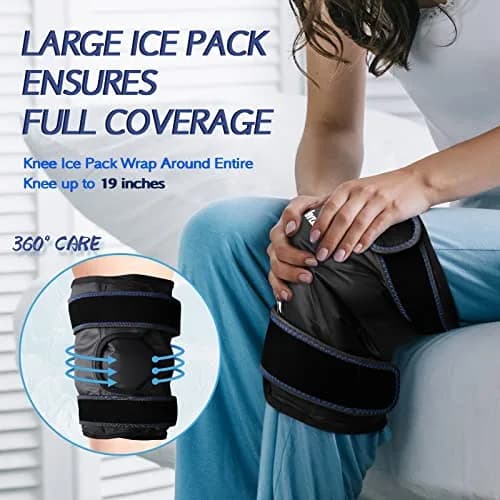 KingPavonini XXL Knee Ice Pack Wrap Around Entire Knee | Large Cold Therapy for Pain Relief & Swelling thumbnail 2