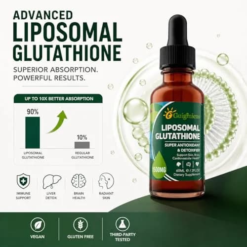 Guigmiens Liposomal Glutathione 1500 MG Liquid Supplement | Detox & Immune Support in 4 fl.oz thumbnail 4
