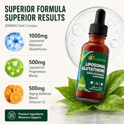 Guigmiens Liposomal Glutathione 1500 MG Liquid Supplement | Detox & Immune Support in 4 fl.oz thumbnail 3