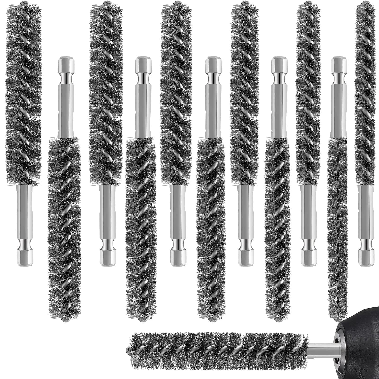 Geiserailie Stainless Steel Bore Brush 0.8-1.9cm | Rust & Deburring Tool for Power Drill — 0.8 cm,0.9 cm,1 cm,1.1 cm,1.2 cm,1.3 cm,1.4 cm,1.5 cm,1.6 cm,1.7 cm,1.8 cm,1.9 cm