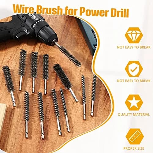 Geiserailie Stainless Steel Bore Brush 0.8-1.9cm | Rust & Deburring Tool for Power Drill thumbnail 4