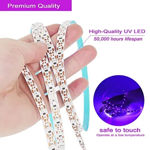 GREENIC USB Black Light Strip 6.6ft | 10W UV LED for Halloween & Party thumbnail 5
