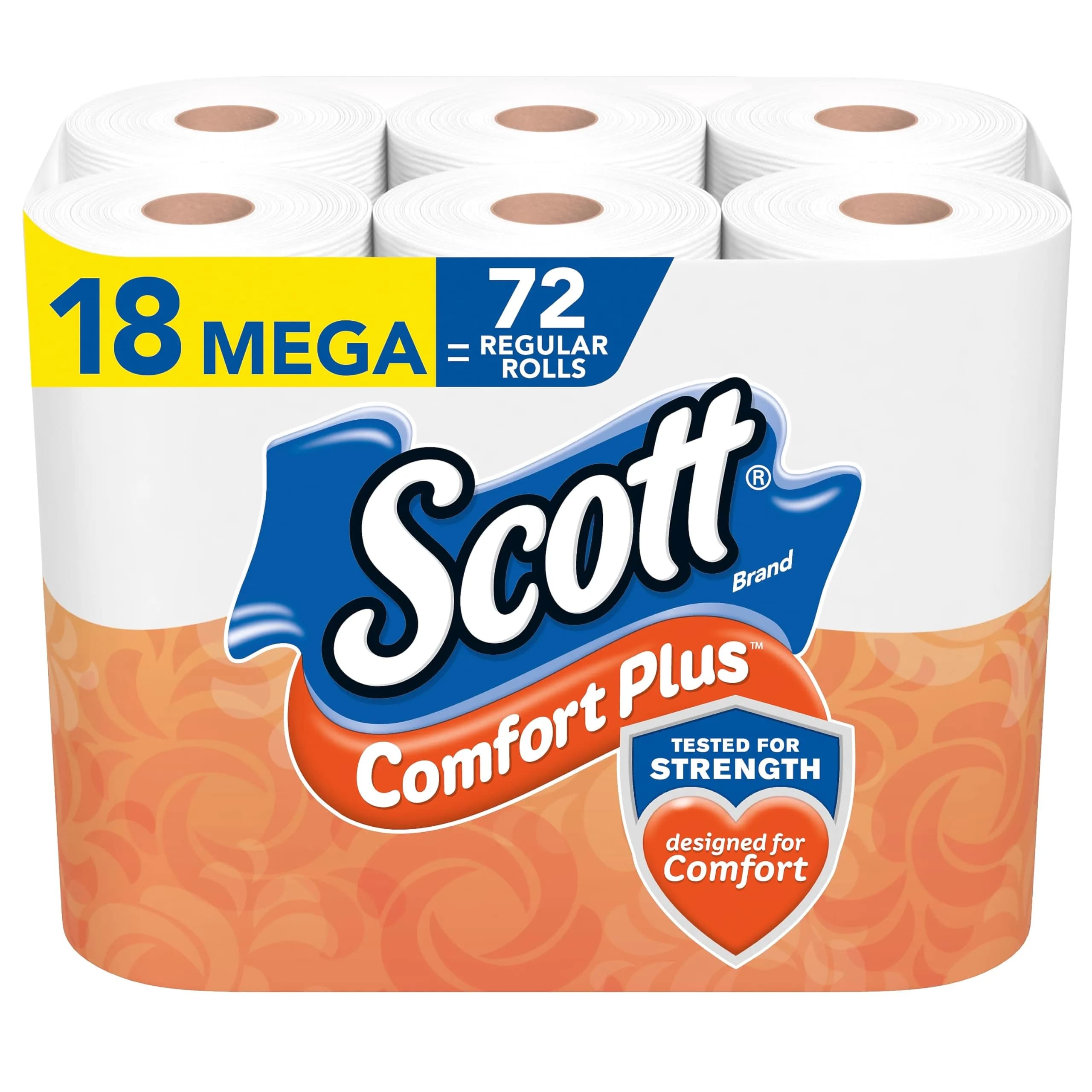 Scott Comfort Plus Toilet Paper, 1-Ply, White, 462 Sheets/Roll | Designed for Comfort & Strength