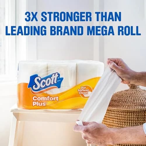 Scott Comfort Plus Toilet Paper, 1-Ply, White, 462 Sheets/Roll | Designed for Comfort & Strength thumbnail 4