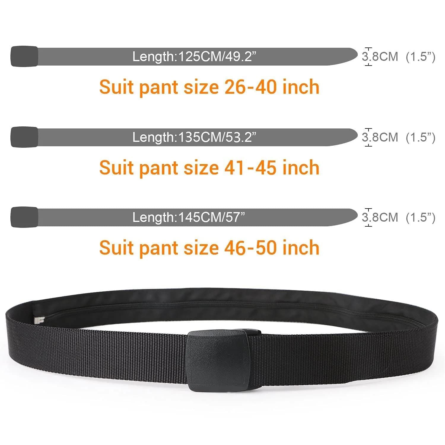 JASGOOD Dark Brown Travel Security Money Belt with Hidden Pocket - Fits Pant Sizes 31-37" - view 4
