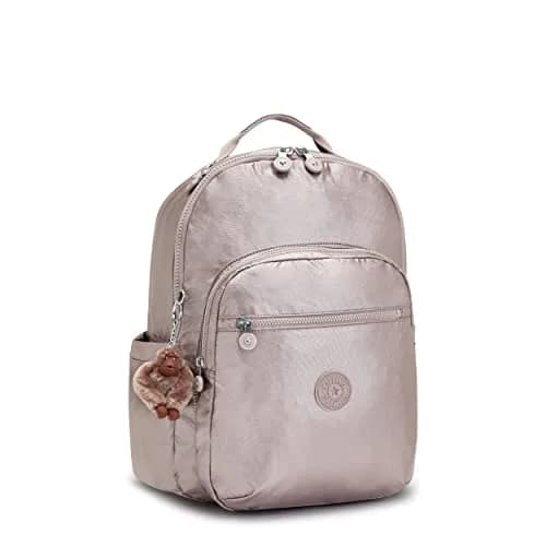 Kipling Seoul 15" Laptop Backpack, Hazelnut Metallic 32.4cm (12.75"L x 17.25"H x 8"D) | Water Resistant Nylon Daypack thumbnail 4