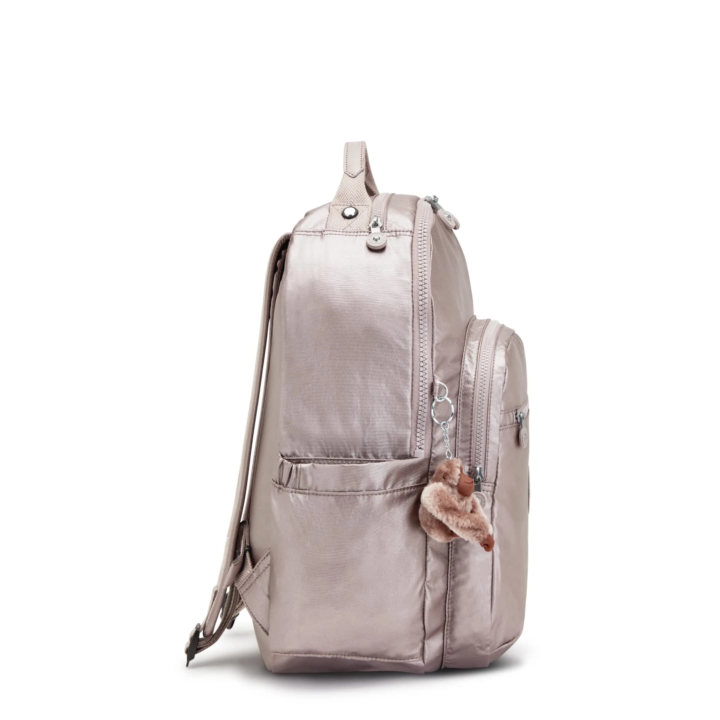 Kipling Seoul 15" Laptop Backpack, Hazelnut Metallic 32.4cm (12.75"L x 17.25"H x 8"D) | Water Resistant Nylon Daypack - view 7