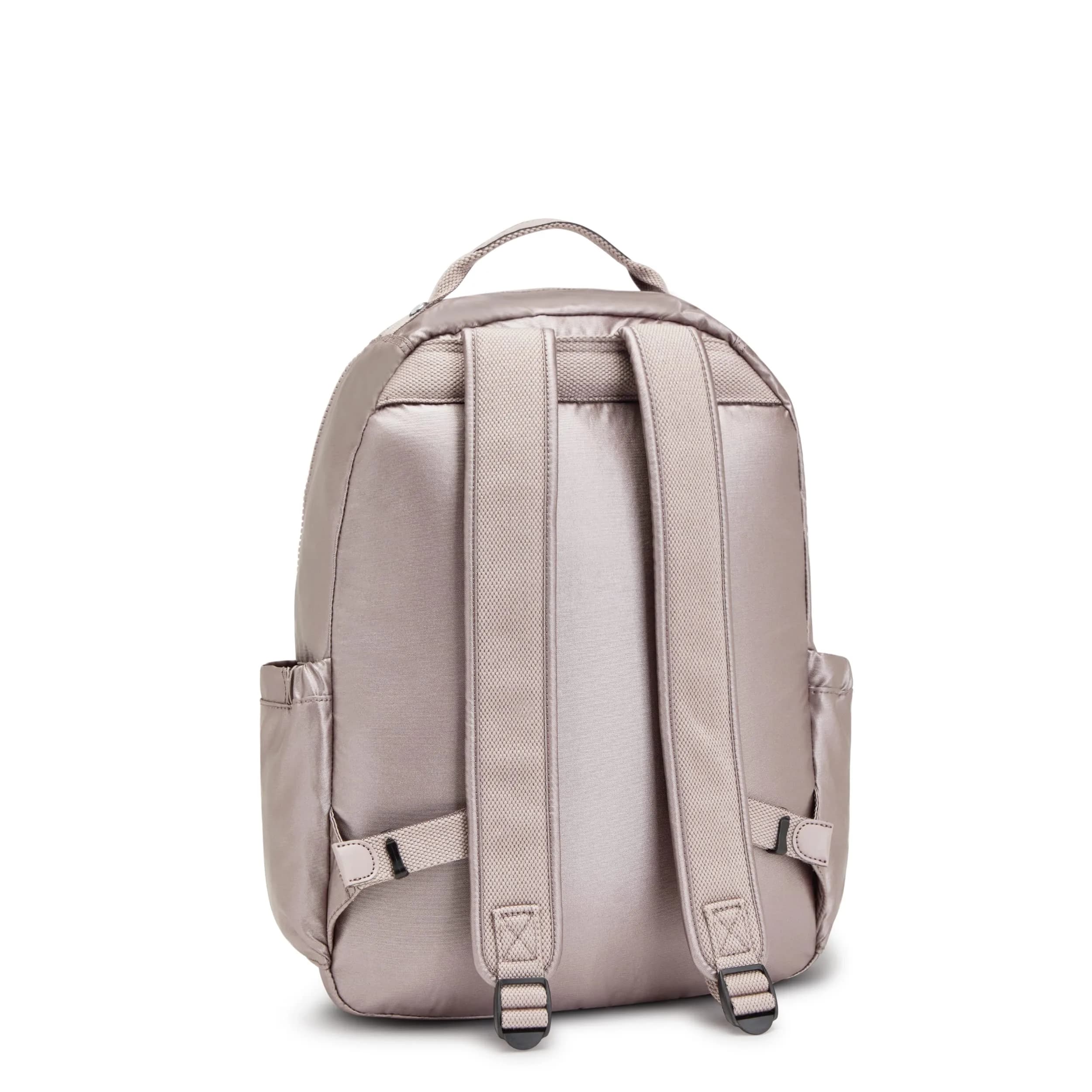 Kipling Seoul 15" Laptop Backpack, Hazelnut Metallic 32.4cm (12.75"L x 17.25"H x 8"D) | Water Resistant Nylon Daypack - view 2