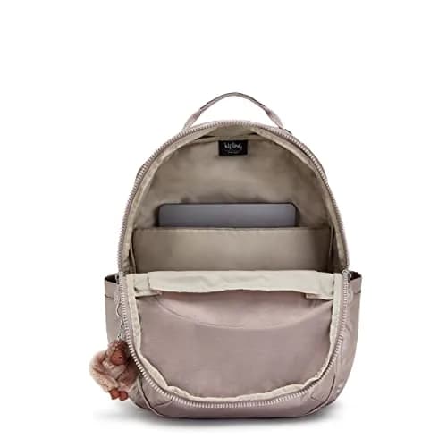 Kipling Seoul 15" Laptop Backpack, Hazelnut Metallic 32.4cm (12.75"L x 17.25"H x 8"D) | Water Resistant Nylon Daypack thumbnail 3