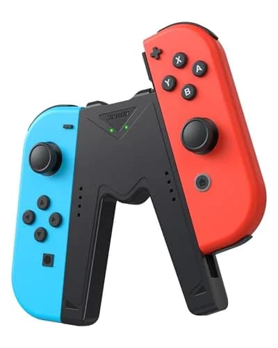 JINGDU Black Joy-Con Charging Grip for Nintendo Switch & OLED | 10.5cm x 14.4cm x 1.9cm thumbnail 1