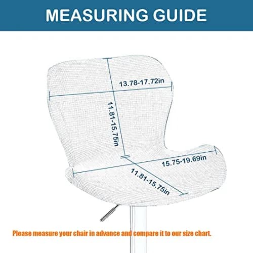 Daunkang Stretch Counter Height Stools Cover Set of 4 | Jacquard Swivel Chair Protector Off White thumbnail 2