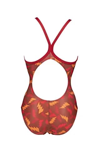 ARENA Women's Lightning Colors Light Drop Back One Piece, Red-Red Multi, 22 | Chlorine-Resistant, UPF 50+ Performance Swimsuit thumbnail 4