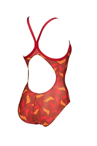 ARENA Women's Lightning Colors Light Drop Back One Piece, Red-Red Multi, 22 | Chlorine-Resistant, UPF 50+ Performance Swimsuit thumbnail 2