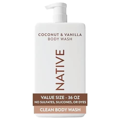 Native Body Wash for Women & Men, Eucalyptus & Mint, 1.02kg (36 oz) Pump Bottle | Sulfate-Free & Gentle — Coconut & Vanilla