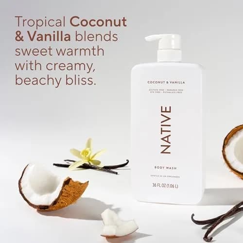 Native Body Wash Coconut & Vanilla 1020ml (36 Fl Oz) | Gentle Hydration for All Skin Types thumbnail 5