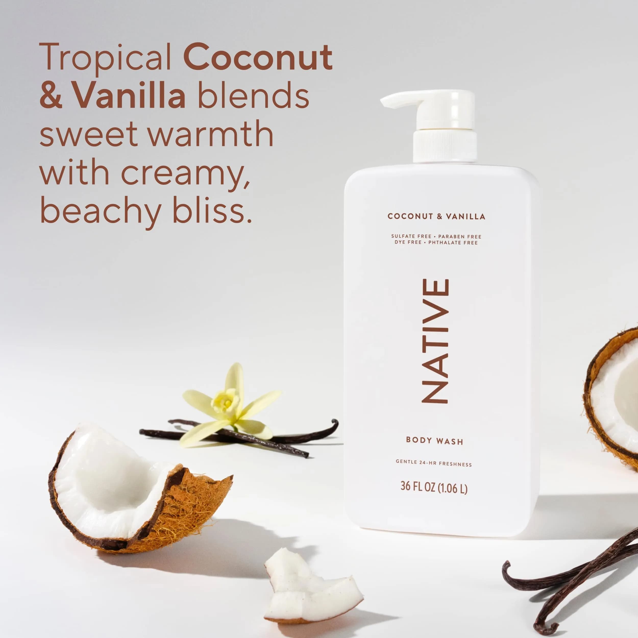 Native Body Wash Coconut & Vanilla 1020ml (36 Fl Oz) | Gentle Hydration for All Skin Types - view 5