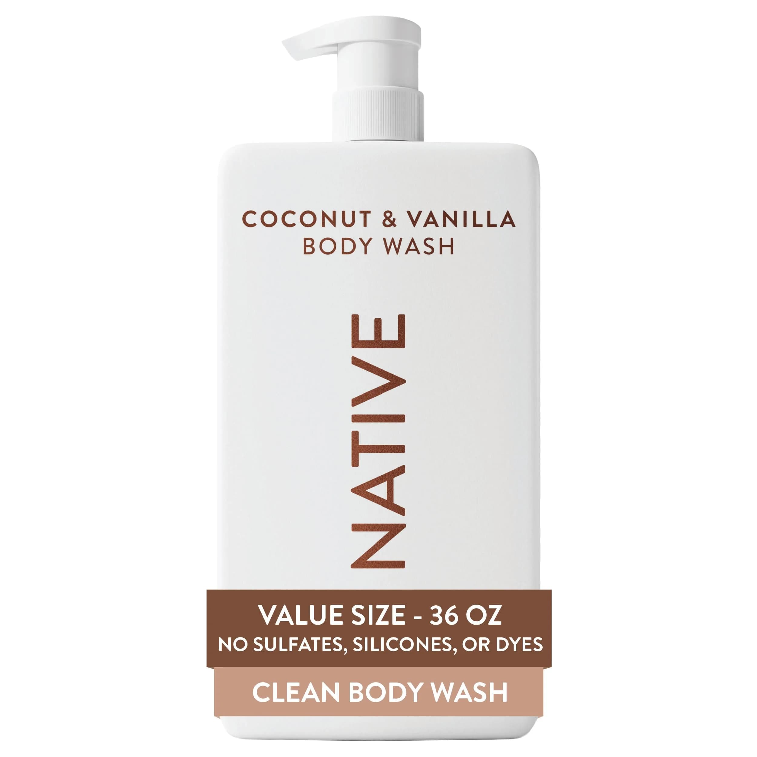 Native Coconut & Vanilla Body Wash for Women & Men, 36 Fl Oz | Sulfate-Free & Gentle - main product image