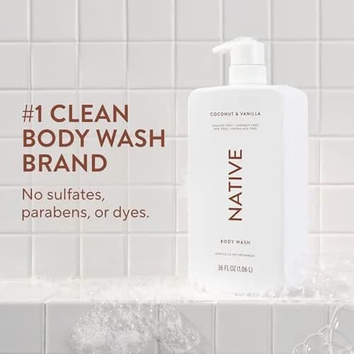 Native Body Wash Coconut & Vanilla 1020ml (36 Fl Oz) | Gentle Hydration for All Skin Types thumbnail 2