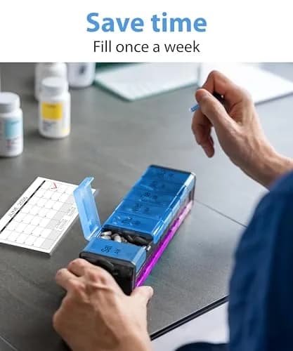 BEXEEN Extra Large Pill Organizer XXL Pill Box 7 Day | 14 Compartments (14 Count) thumbnail 7