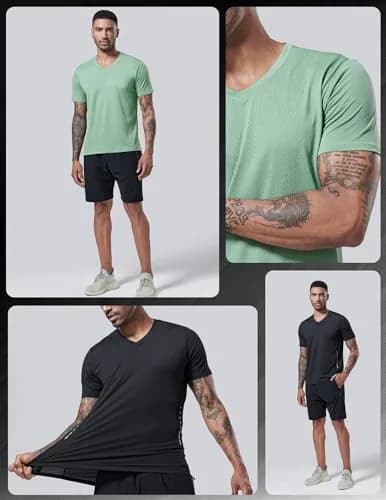 Liberty Pro Men's Quick Dry V Neck T Shirts 5 Pack | Athletic Performance & Comfort (70-120 chars) thumbnail 4