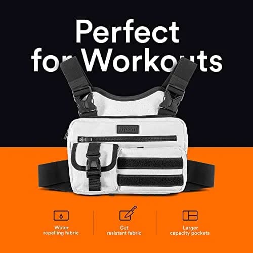 Fitdom Running Chest Pack for Men | Tactical Sports Utility Bag with Pockets thumbnail 7