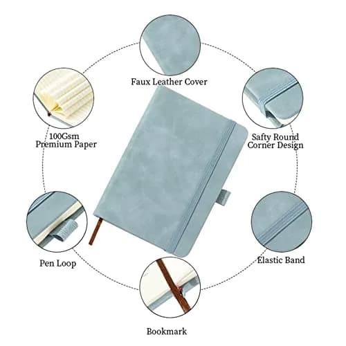 Animusphere Blue 2Pack Pocket Notebook 10.2cm x 14.5cm (4" x 5.7") | Classic Leather Cover with Pen Holder thumbnail 4