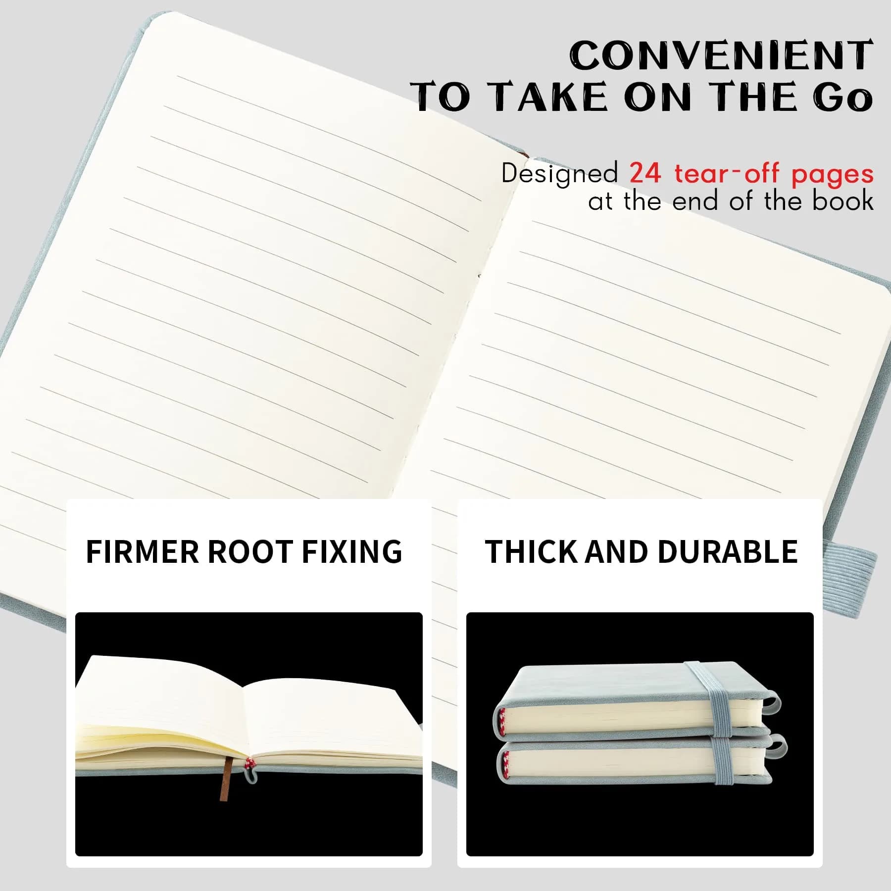 Animusphere Blue 2Pack Pocket Notebook 10.2cm x 14.5cm (4" x 5.7") | Classic Leather Cover with Pen Holder - view 6