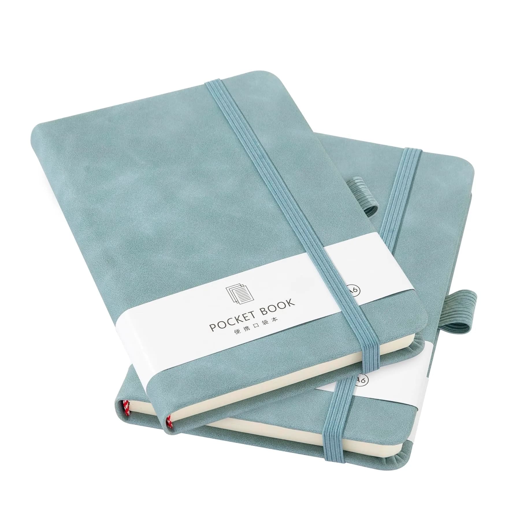 Animusphere Blue 2Pack Pocket Notebook 10.2cm x 14.5cm (4" x 5.7") | Classic Leather Cover with Pen Holder - view 7