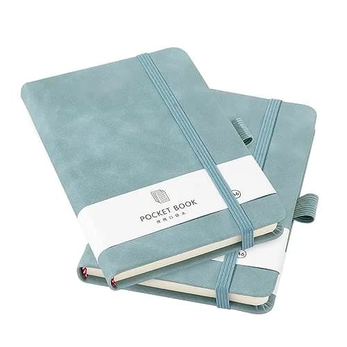 Animusphere Blue 2Pack Pocket Notebook 10.2cm x 14.5cm (4" x 5.7") | Classic Leather Cover with Pen Holder thumbnail 7