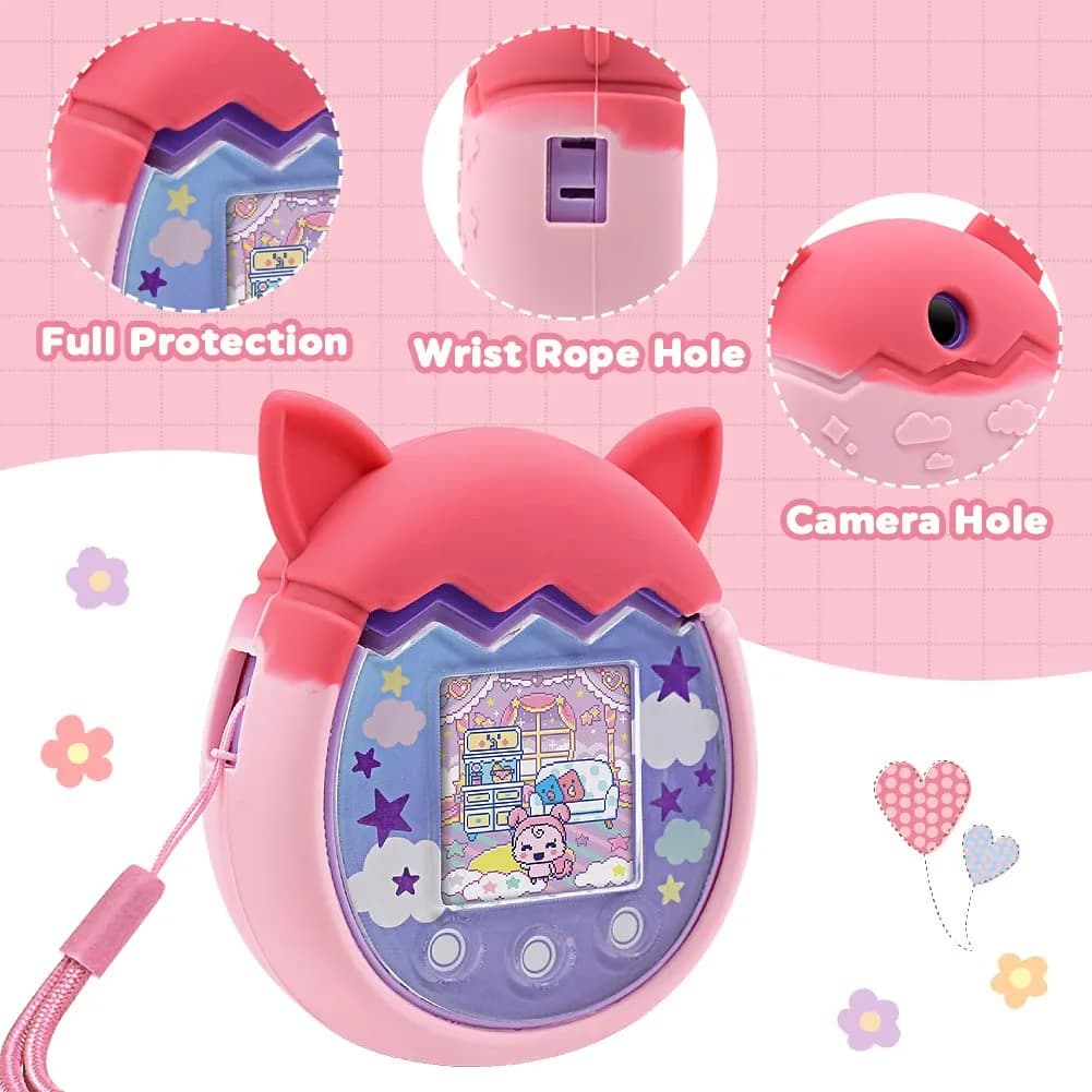 Winceed Blue Silicone Case for Tamagotchi Pix Virtual Pet Game Machine with Hand Strap | Non-Toxic, BPA-Free Protection - view 3