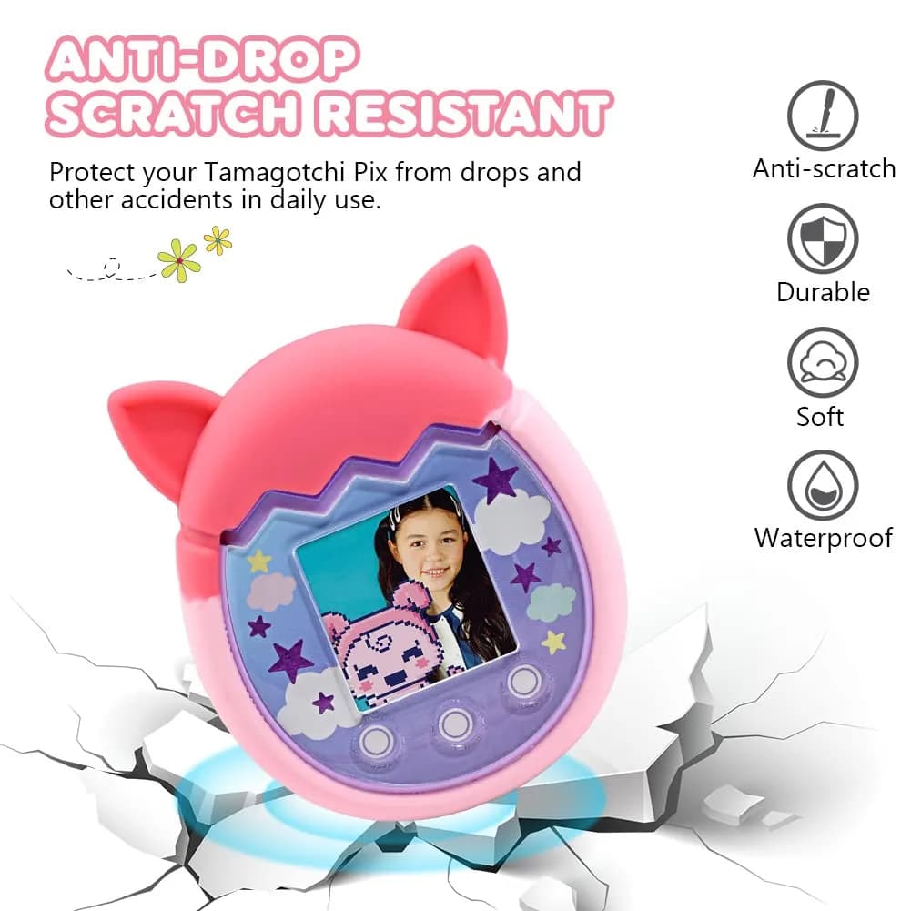 Winceed Blue Silicone Case for Tamagotchi Pix Virtual Pet Game Machine with Hand Strap | Non-Toxic, BPA-Free Protection - view 4