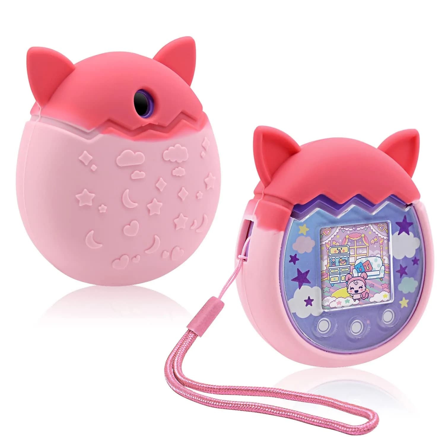 Winceed Purple Silicone Case for Tamagotchi Pix Virtual Pet Game Machine with Hand Strap | Non-Toxic, BPA-Free Protection — Blue