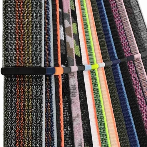 WOCCI 20mm Adjustable Nylon Watch Band | Quick Release Sport Loop Strap (Black/Grey) thumbnail 9
