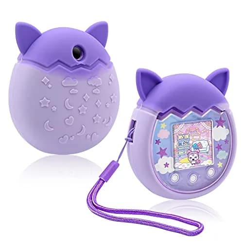 Winceed Purple Silicone Case for Tamagotchi Pix Virtual Pet Game Machine with Hand Strap | Non-Toxic, BPA-Free Protection thumbnail 1