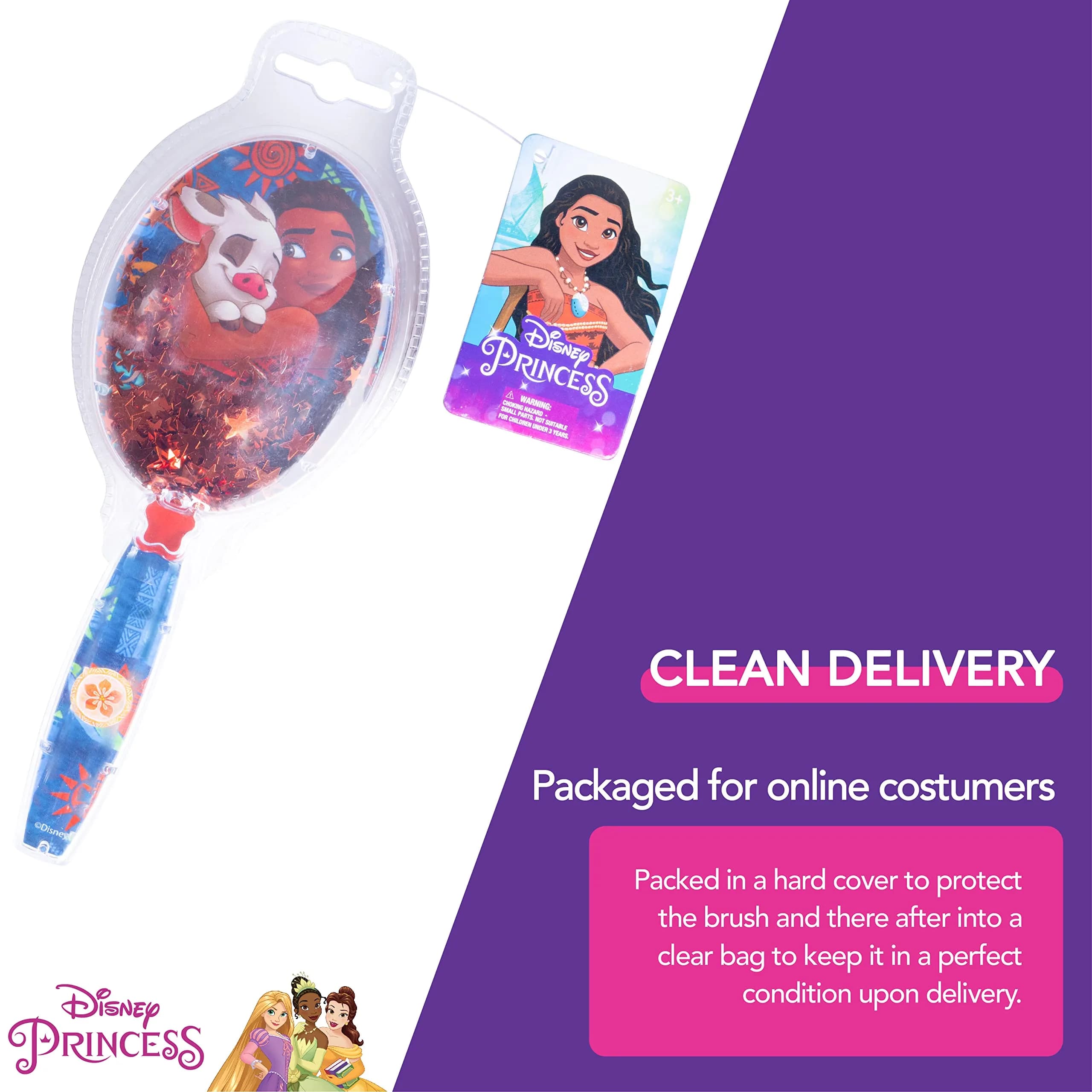 LUV HER Moana Magical Confetti Hair Brush | Detangling Kids Hair Brush Ages 3+ (1 Piece) - view 4