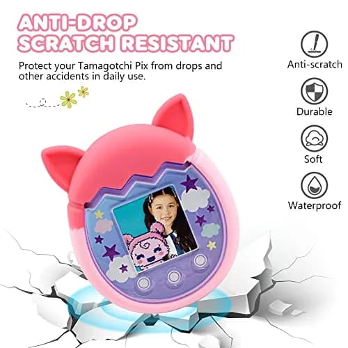 Winceed Silicone Case for Tamagotchi Pix | Pink Protective Cover with Hand Strap thumbnail 4