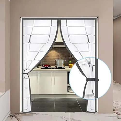 Alyseldy Magnetic Thermal Door Curtain 60" x 80" | Energy Saving Insulated Screen Door for Patio & AC Rooms thumbnail 4