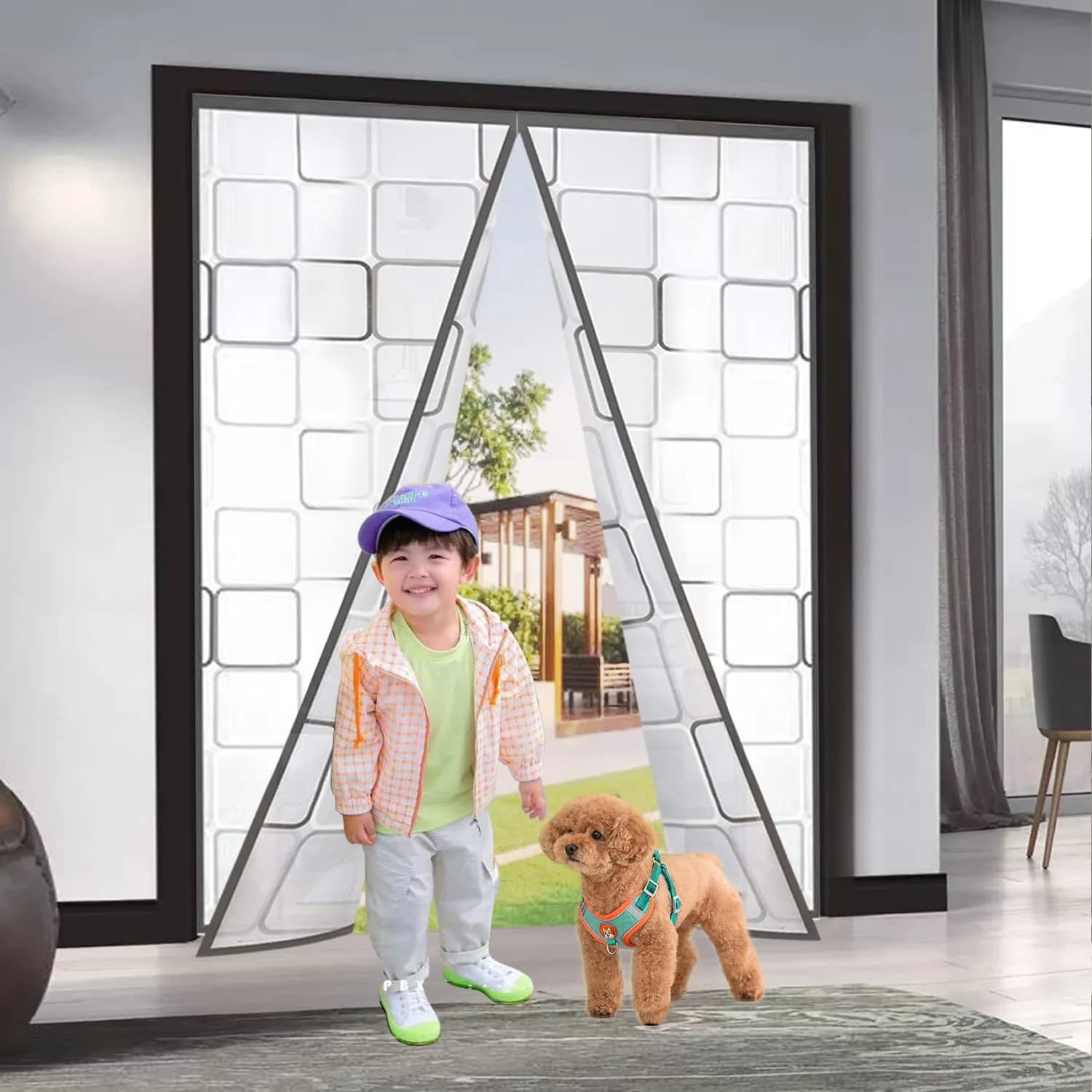 Alyseldy Magnetic Thermal Door Curtain 60" x 80" | Energy Saving Insulated Screen Door for Patio & AC Rooms - view 5