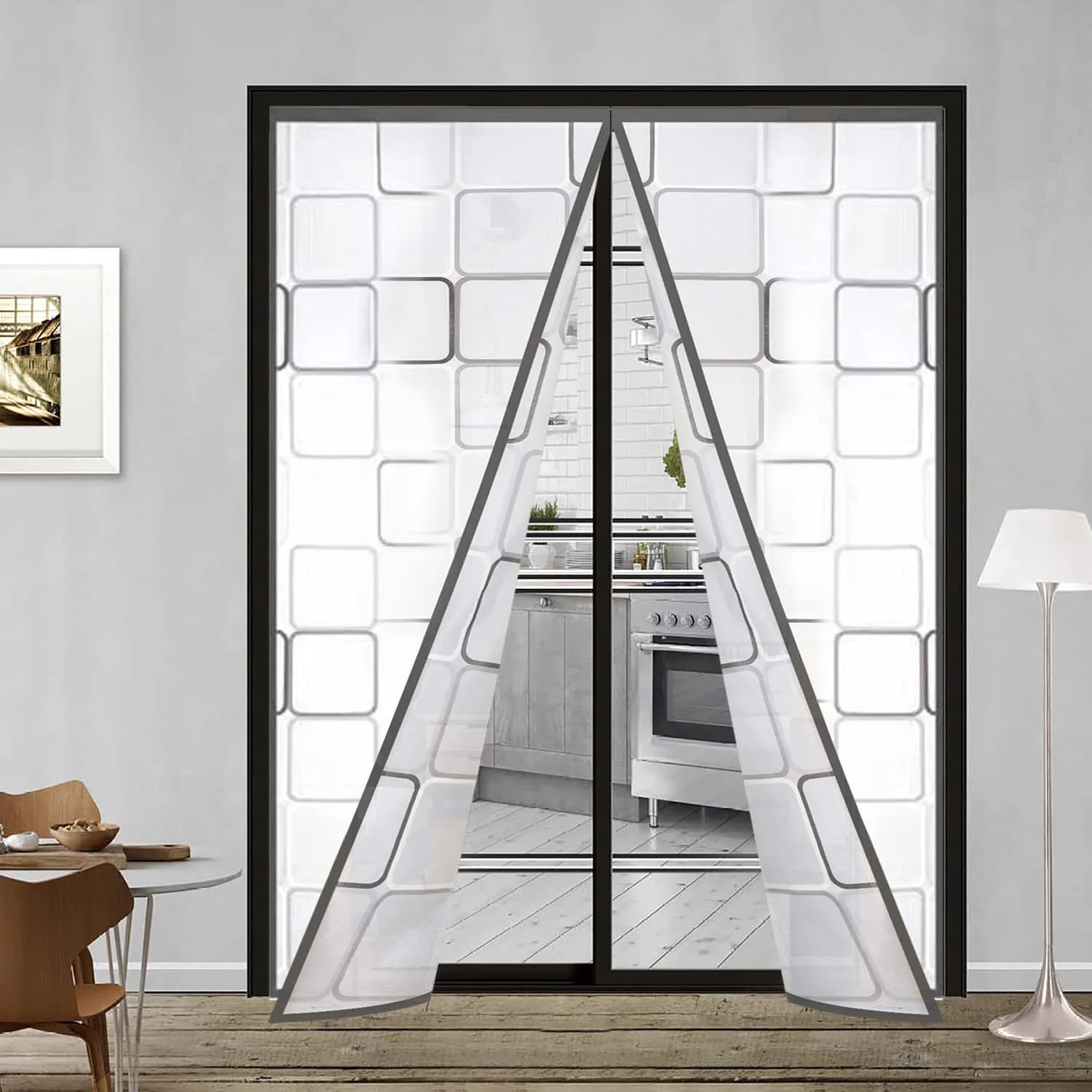 Alyseldy Magnetic Thermal Door Curtain 60" x 80" | Energy Saving Insulated Screen Door for Patio & AC Rooms - view 7