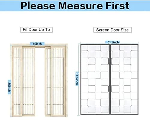Alyseldy Magnetic Thermal Door Curtain 60" x 80" | Energy Saving Insulated Screen Door for Patio & AC Rooms thumbnail 3